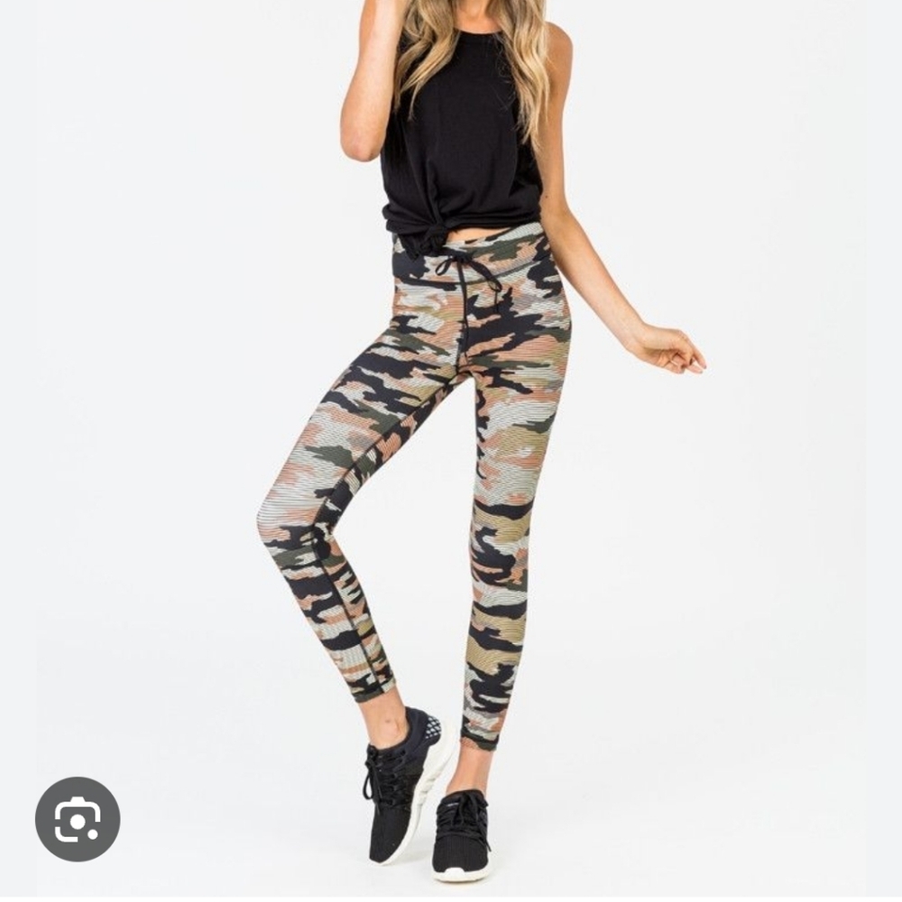 Like New, The Upside - Striped Camo Matte Midi Leggings, Sz 8